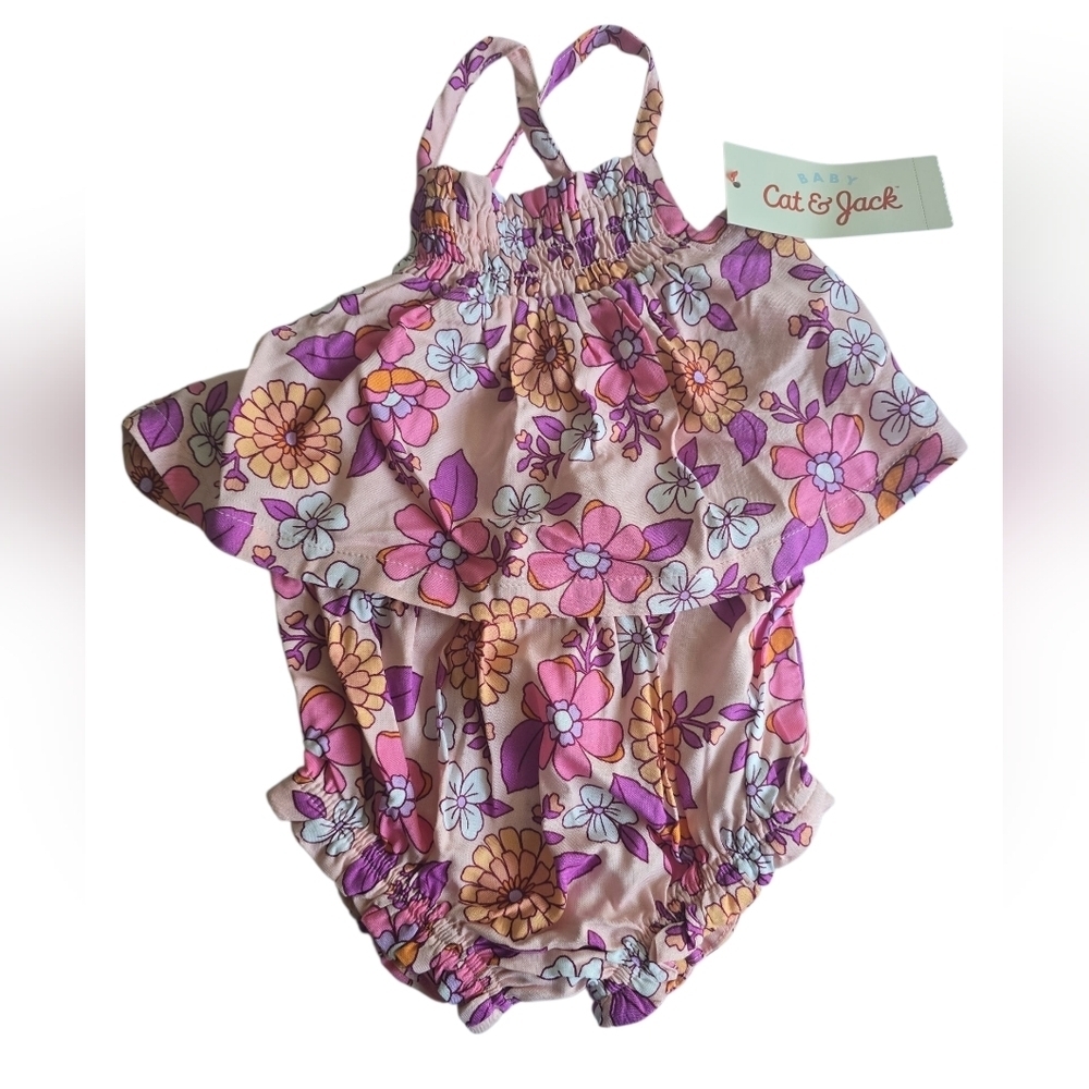 Floral Baby Romper Sz 0-3M